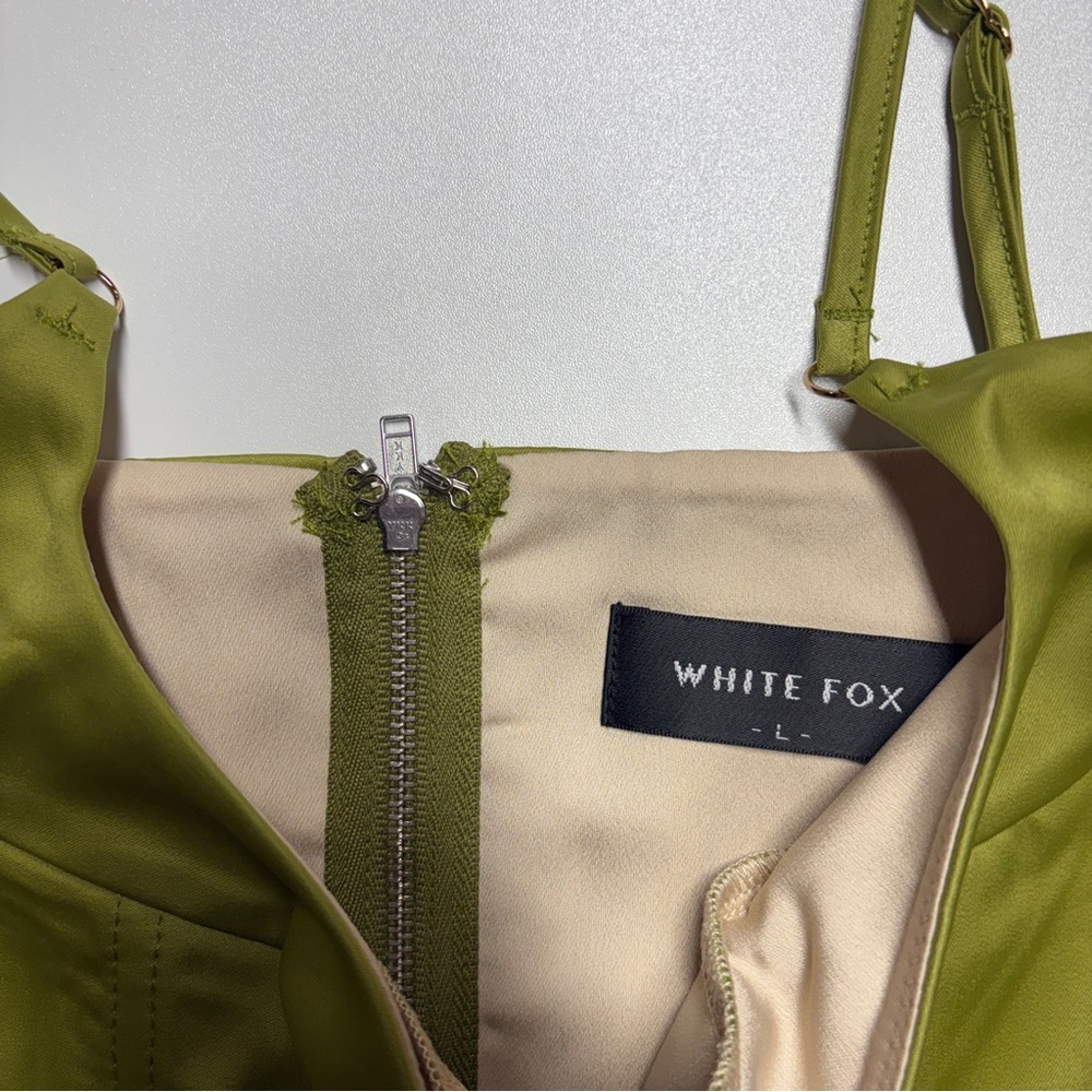White Fox Boutique Hypnotized Bustier Matcha Corset Cropped Spaghetti Strap Top - Picture 5 of 6
